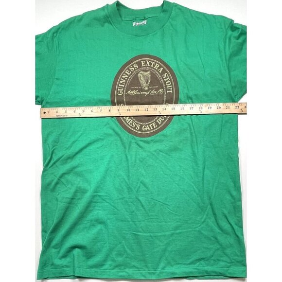 VTG 90s Adult XL (46-48) Green 100% Cotton Guinness Extra Stout T-SHIRT NWOT NEW - Picture 3 of 6